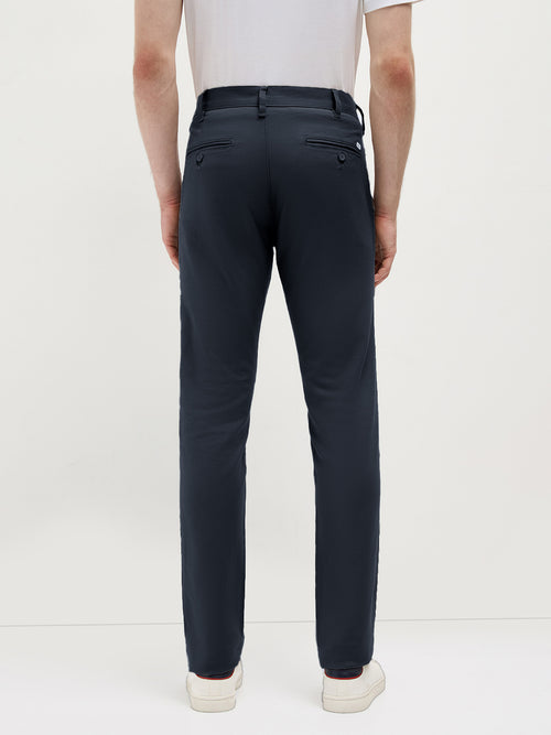 Navy Solid Casual Trousers