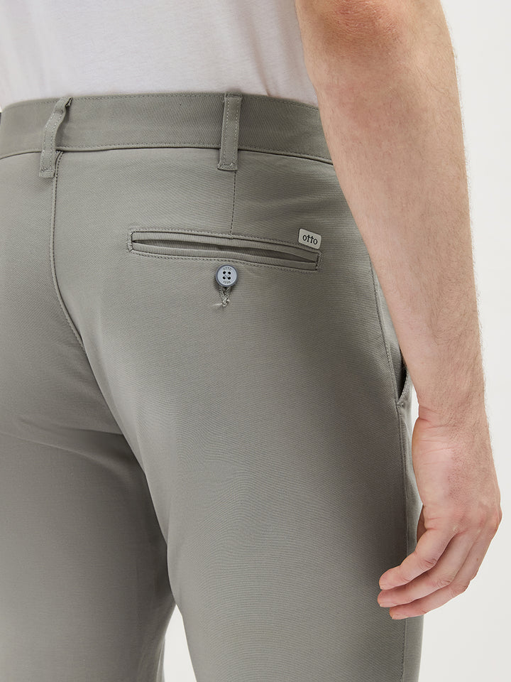 Mist Grey Solid Casual Trousers