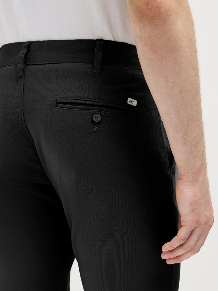 Black Solid Casual Trousers