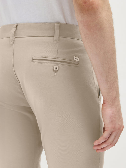 Light Beige Solid Casual Trousers