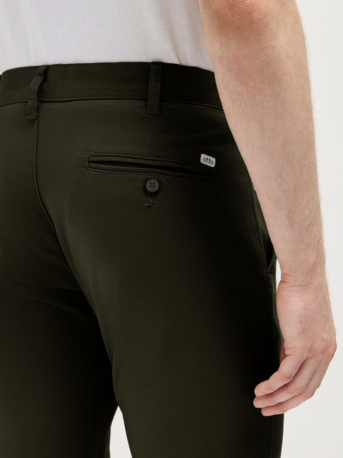 Dark Olive Solid Casual Trousers
