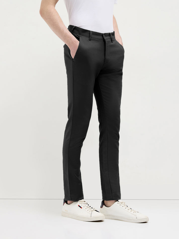 Black Solid Casual Trousers