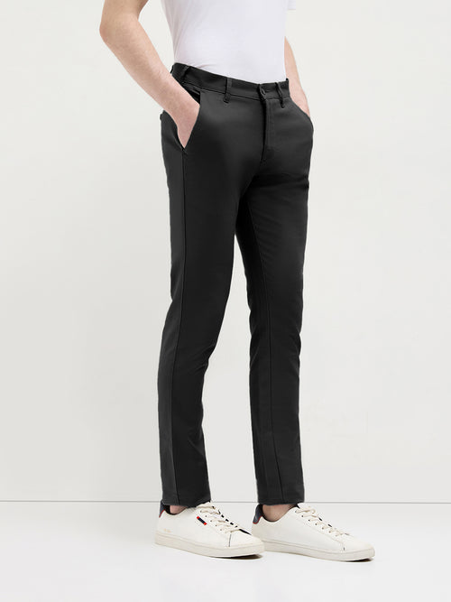 Black Solid Casual Trousers