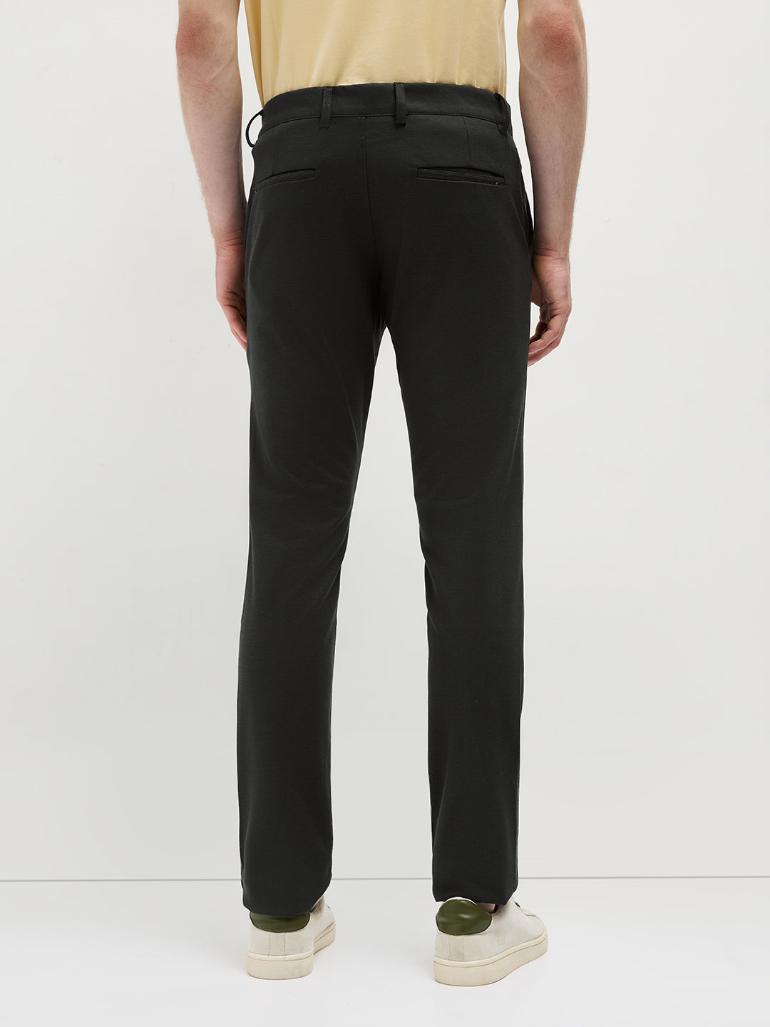 Black  Stretchable Solid Trouser