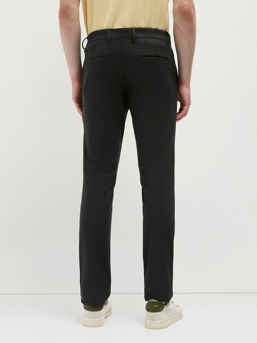 Black  Stretchable Solid Trouser