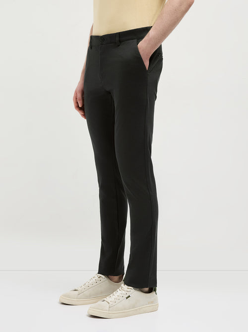 Black  Stretchable Solid Trouser