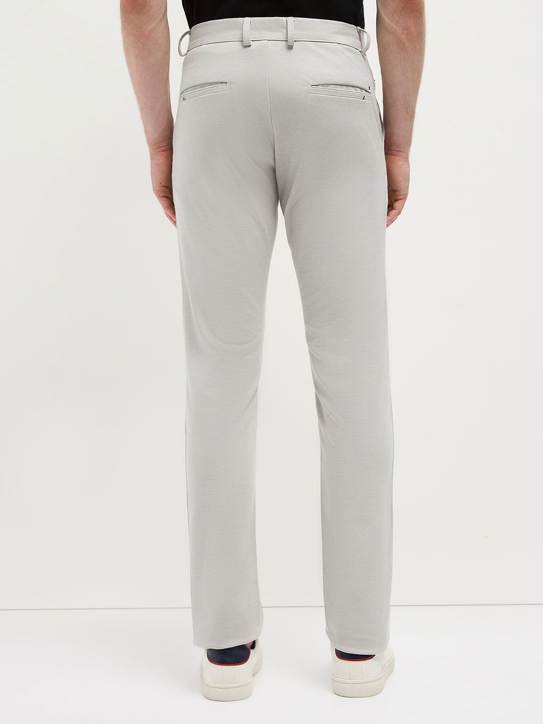 Cream Strechable Solid Trouser