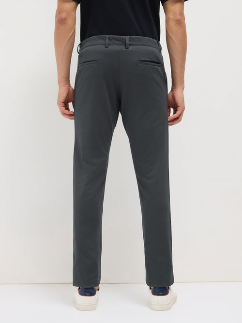 Dark Grey Strechable Solid Trouser