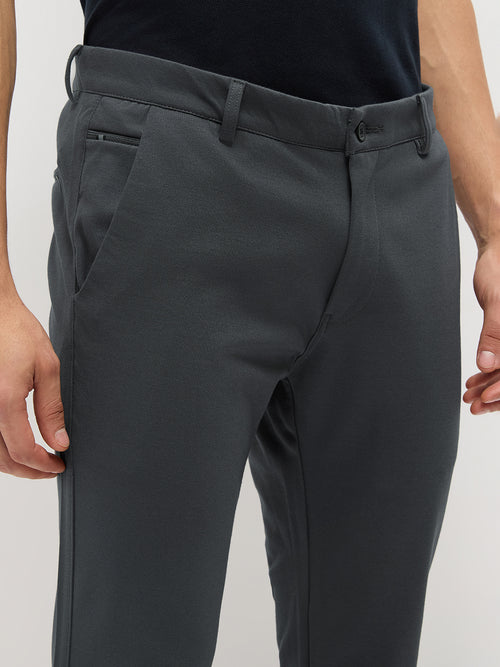 Dark Grey Strechable Solid Trouser