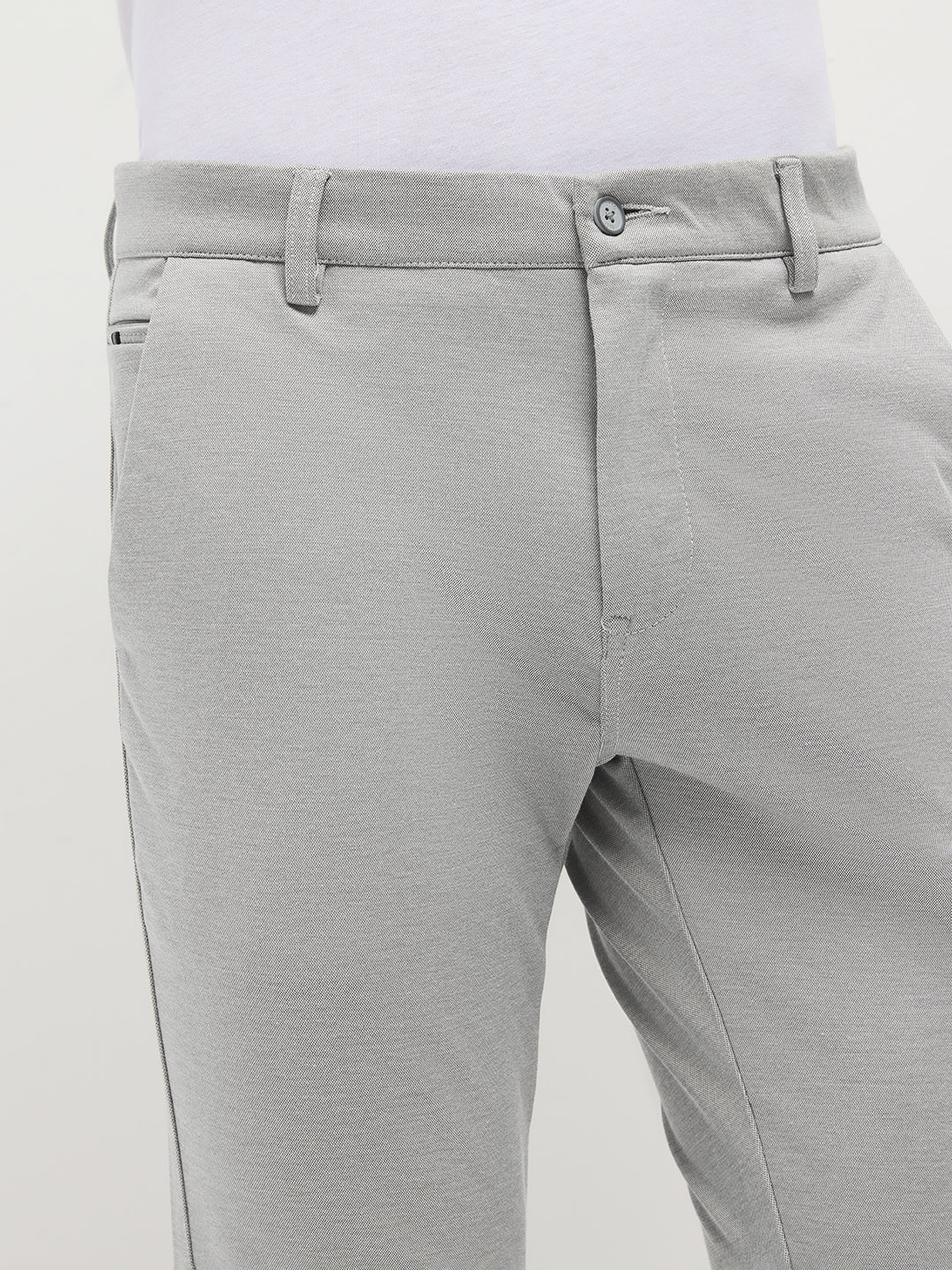 Light Grey Strechable Solid Trouser