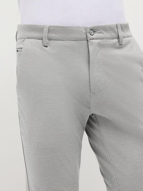 Light Grey Strechable Solid Trouser