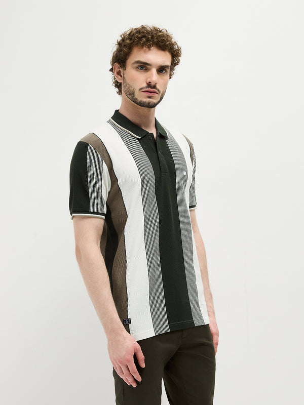 Black Stripes Polo T Shirt