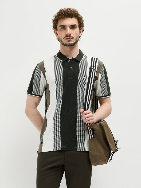 Black Stripes Polo T Shirt