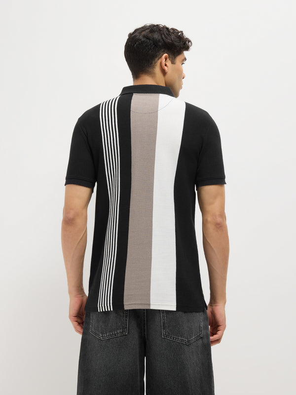 Black Stripes Polo T Shirt