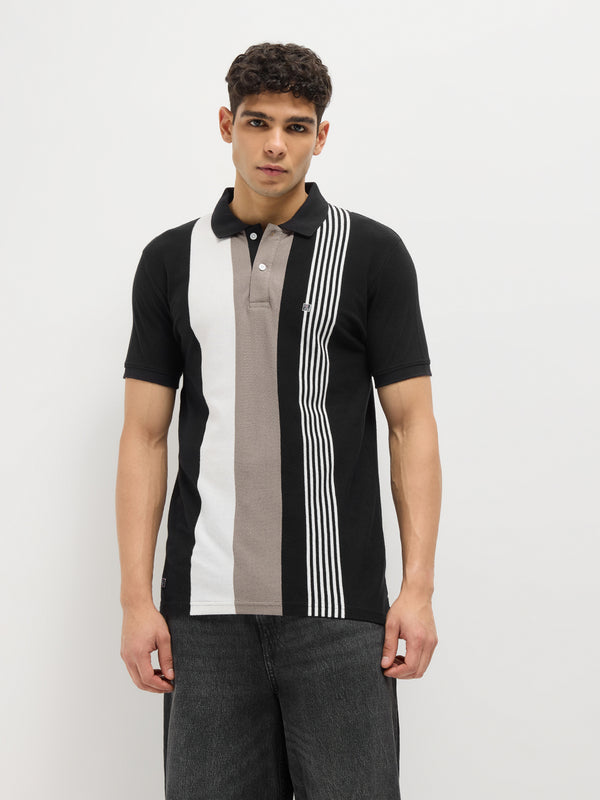 Black Stripes Polo T Shirt