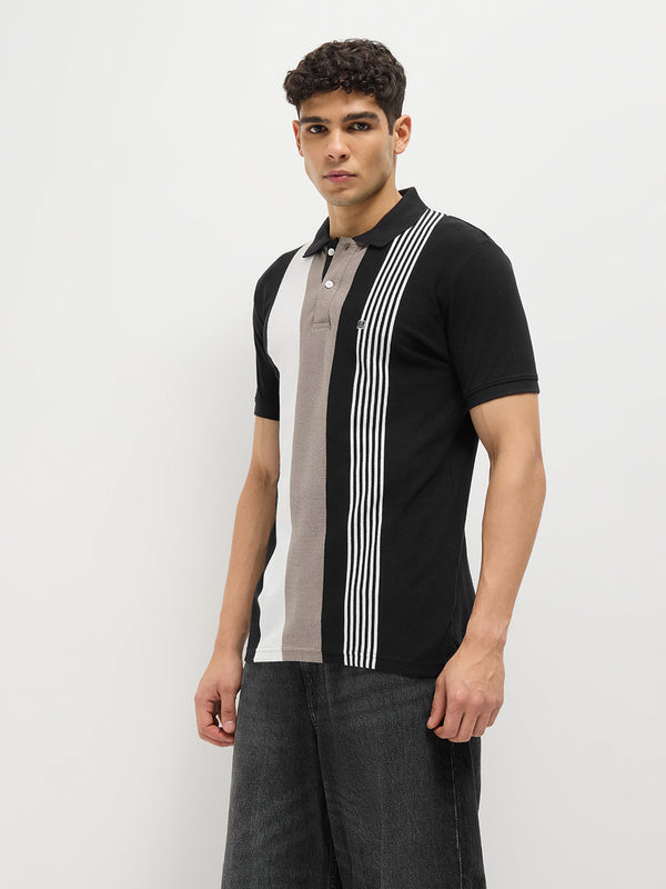 Black Stripes Polo T Shirt