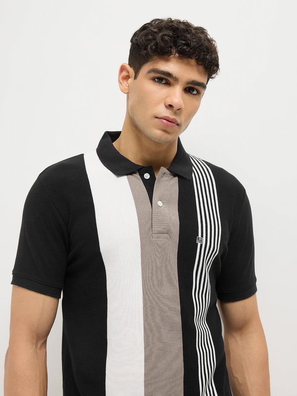 Black Stripes Polo T Shirt