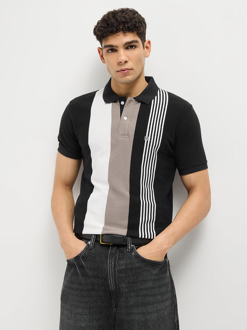 Black Stripes Polo T Shirt