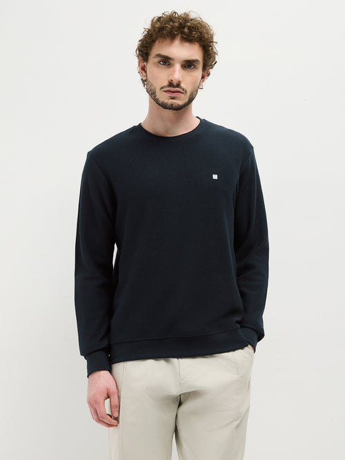 Navy Plain Crew Neck T Shirt