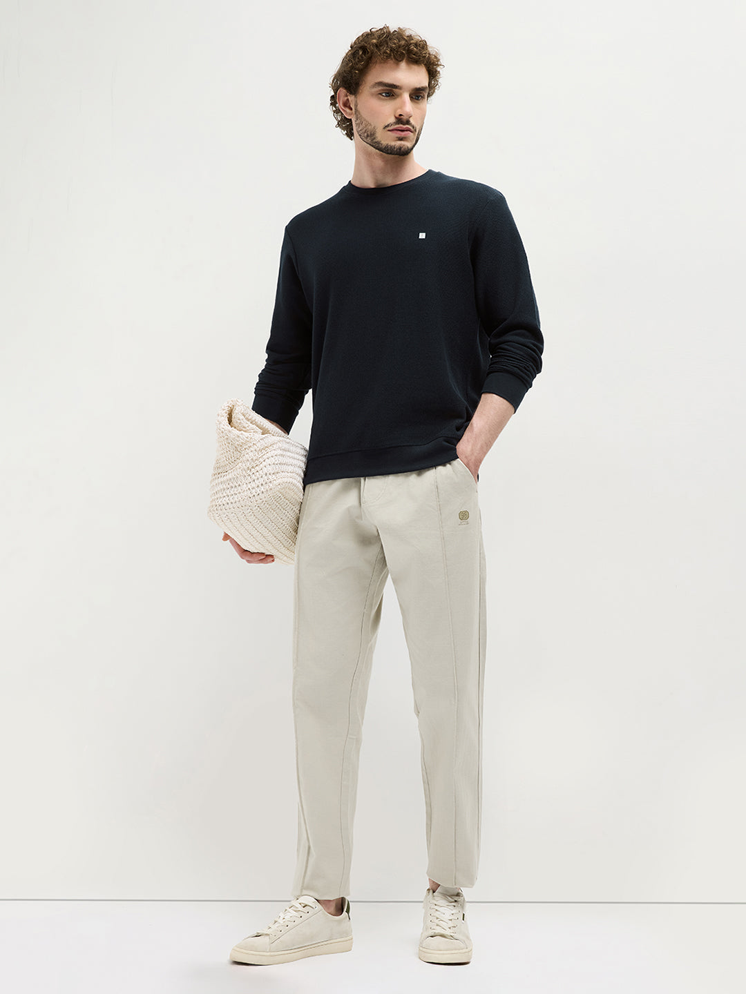 Navy Plain Crew Neck T Shirt