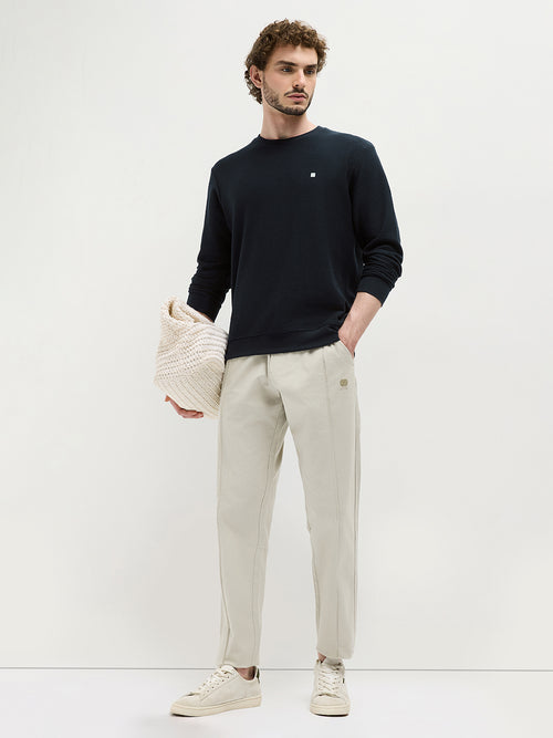 Navy Plain Crew Neck T Shirt