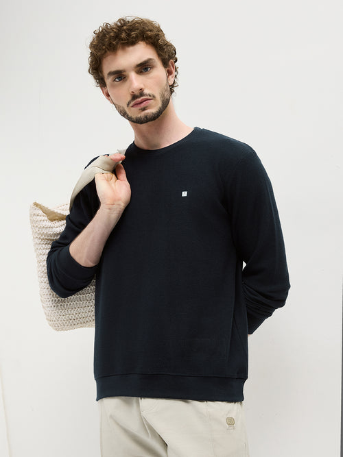 Navy Plain Crew Neck T Shirt