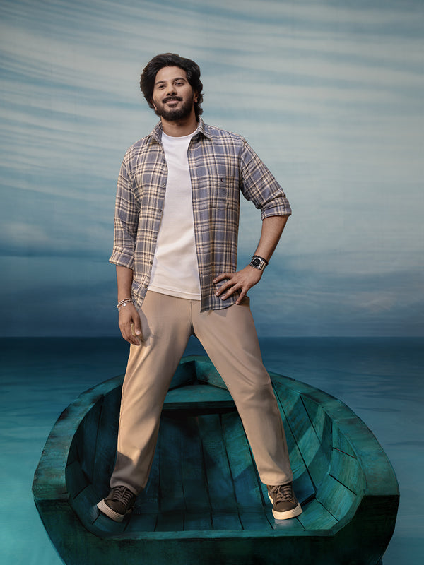 Blue Checkered Casual Shirt