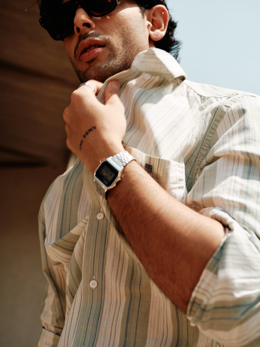 Pale Mint Stripes Casual Shirt