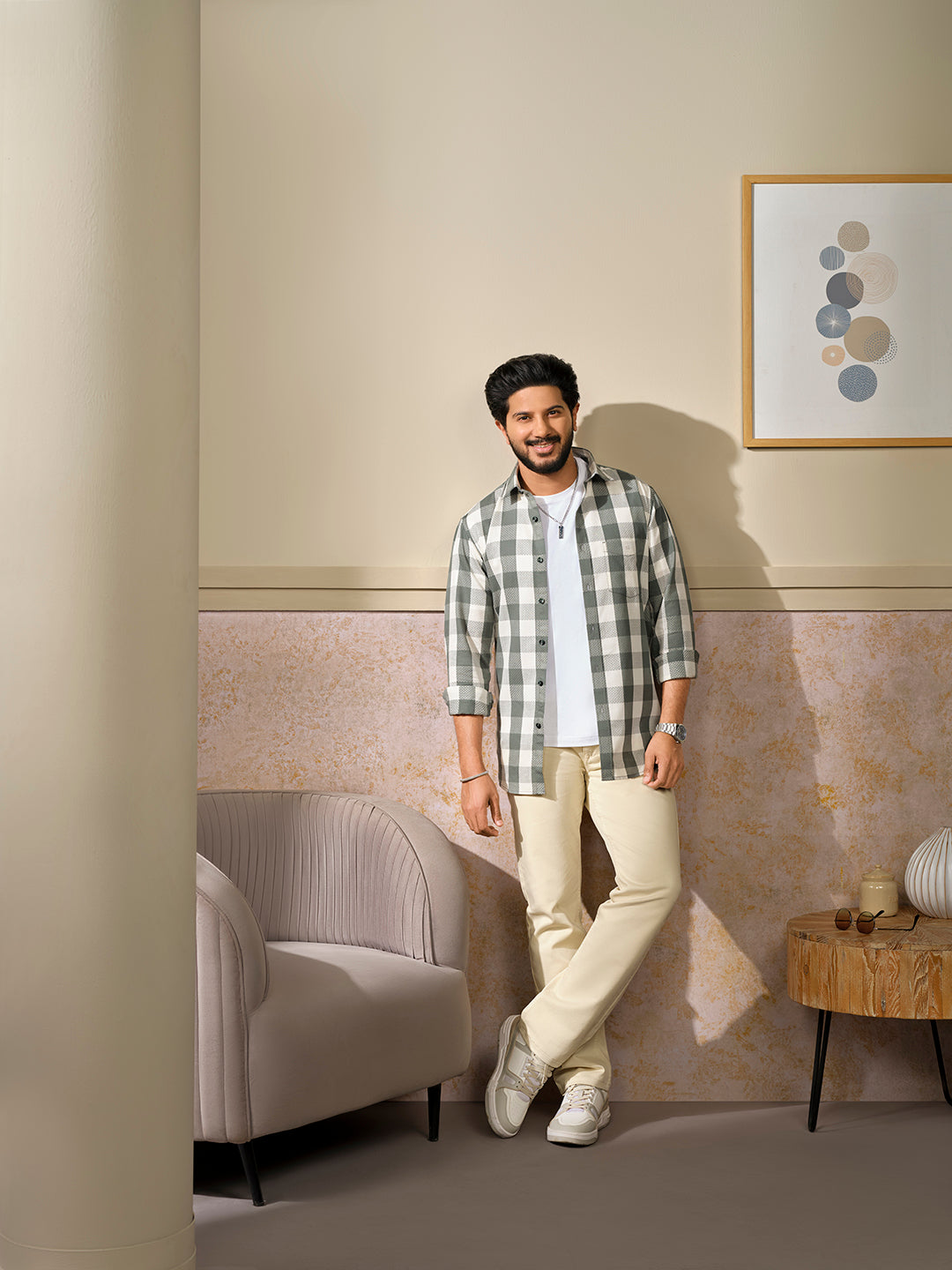 Green Checkered Casual Shirt Checkered Shirt – - Main Image