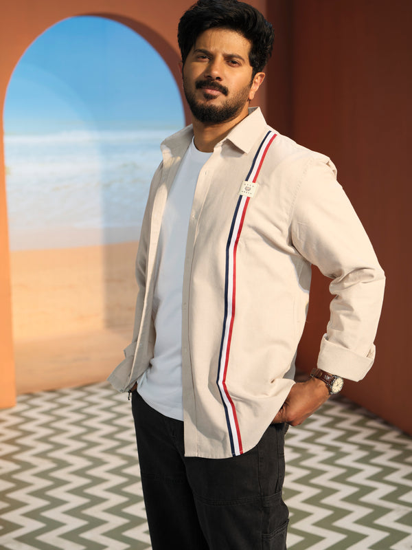 Camel Khaki Plain Urban Casual Shirt