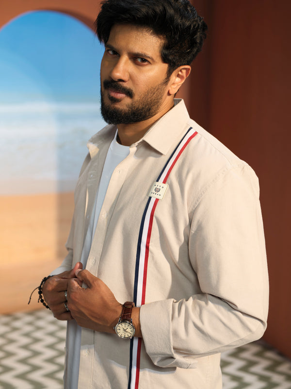 Camel Khaki Plain Urban Casual Shirt