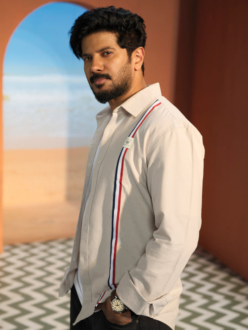 Camel Khaki Plain Urban Casual Shirt
