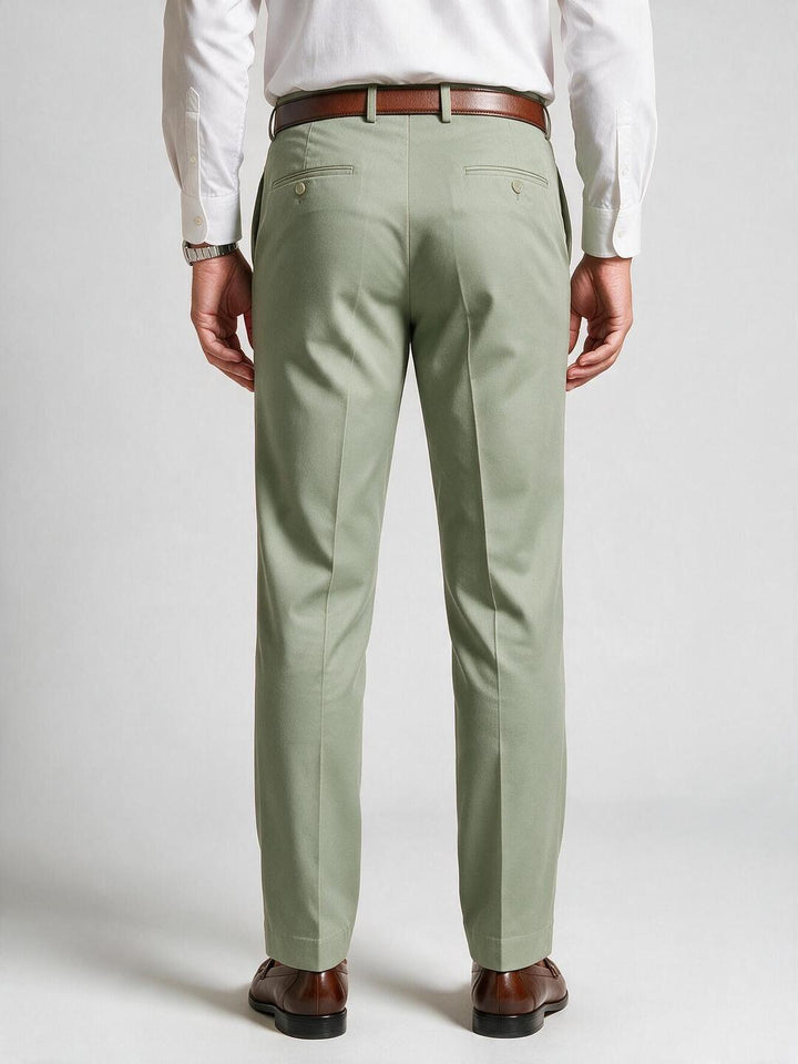 Light Pistachio Solid Formal Trousers