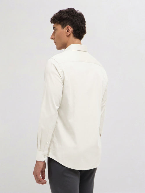 Ivory Solid Casual Shirt