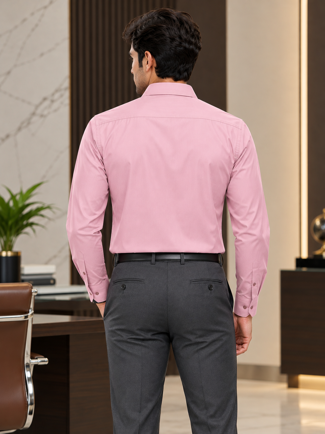 Pastel Pink Solid Formal Shirt