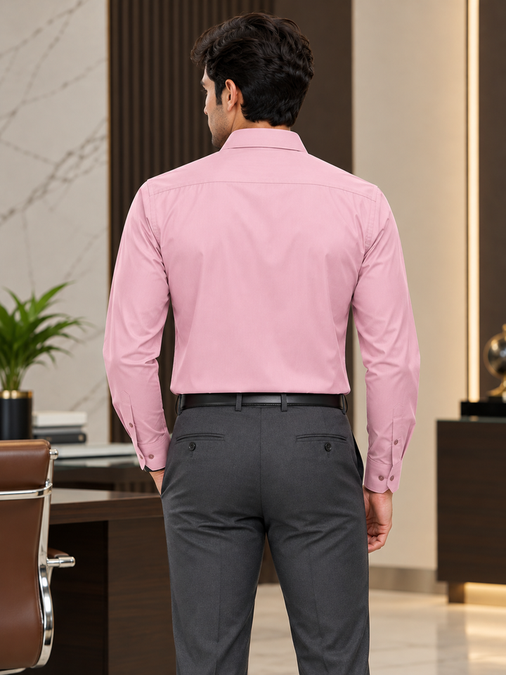 Pastel Pink Solid Formal Shirt