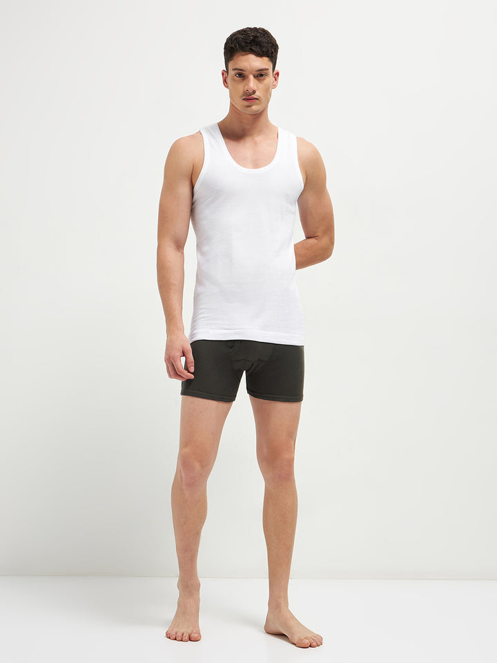 Men Vest Ribbo White