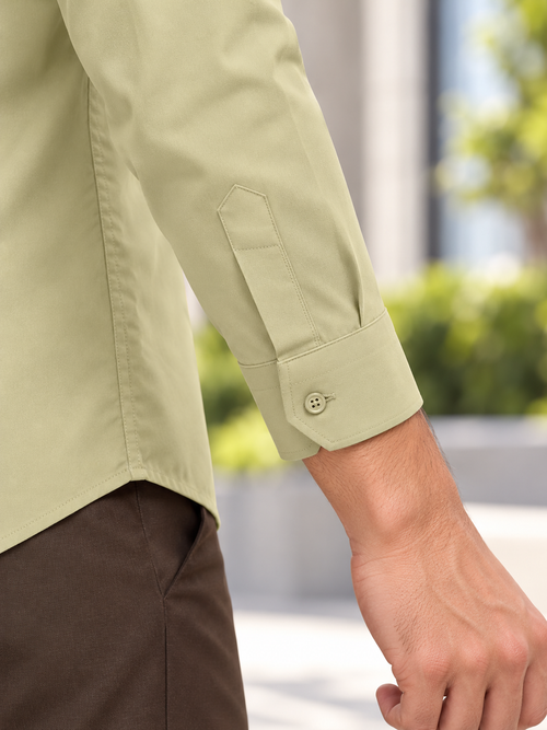 Dusty Olive Solid Formal Shirt
