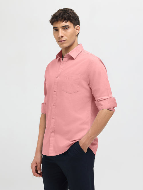 Coral Orange Solid Casual Shirt