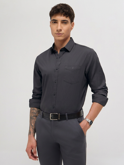 Black Solid Casual Shirt