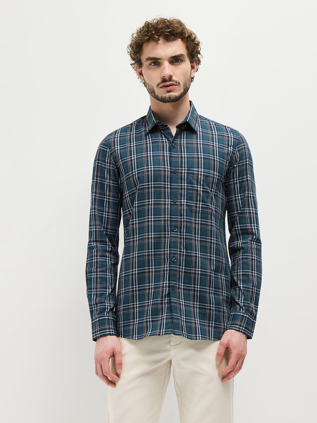 mens casual check shirts