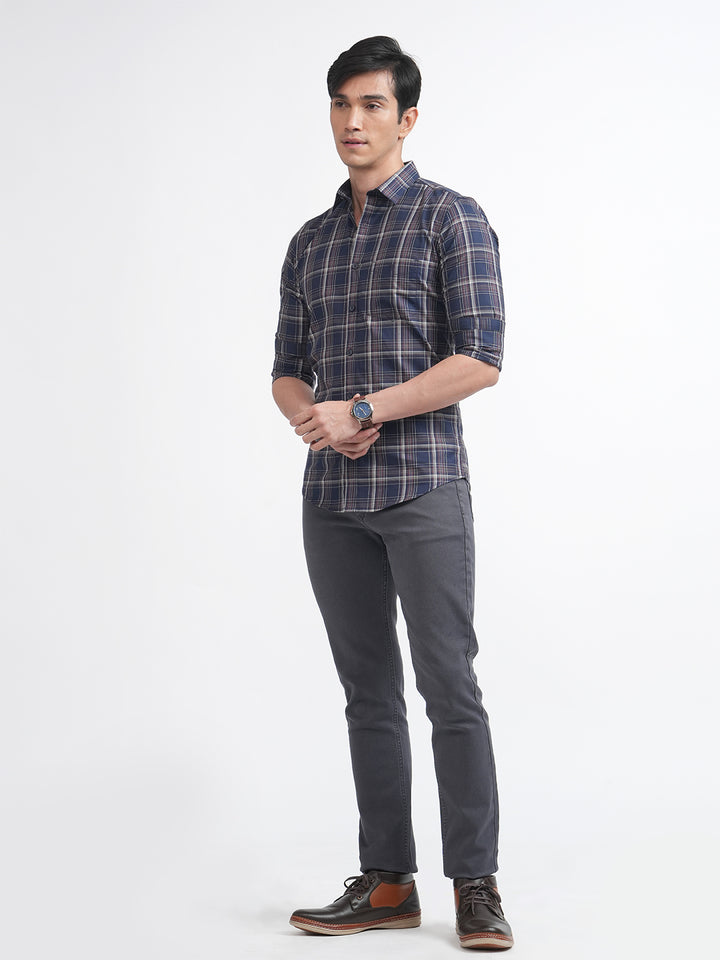 mens casual check shirts