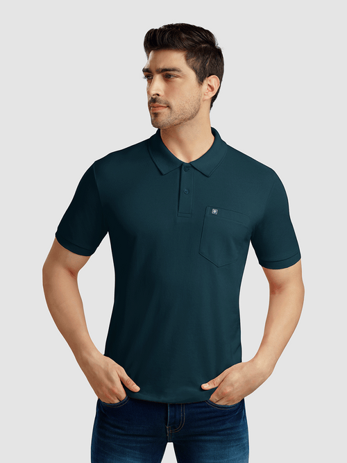 POLO T-SHIRTS TEAL BLUE