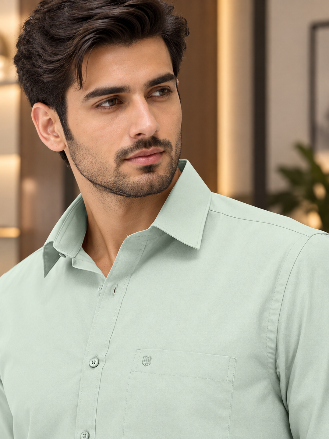 Pastel Mint Solid Formal Shirt