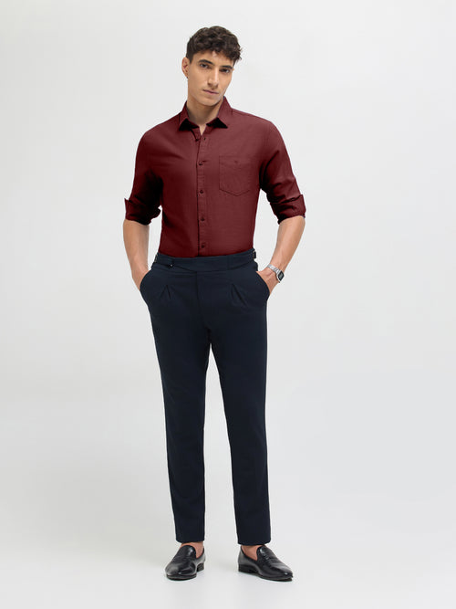 Royal Burgundy Solid Casual Shirt