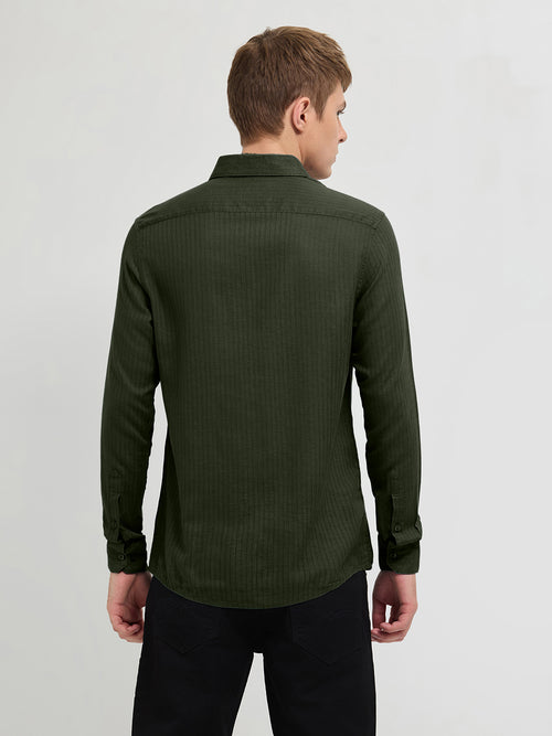 Palm Green Solid Casual Shirt