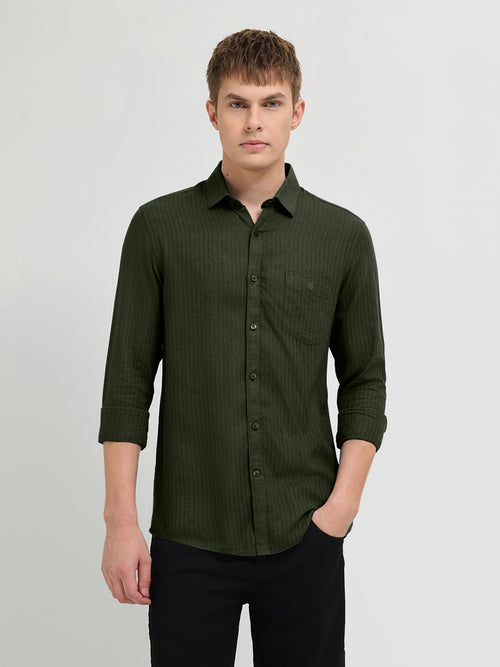 Palm Green Solid Casual Shirt