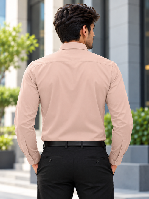 Pale Cream Solid Formal Shirt