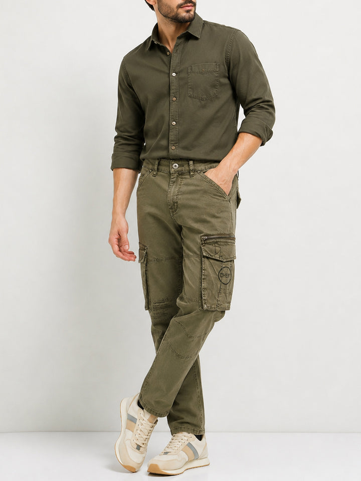 Khaki Olive Casual Cargo Trouser