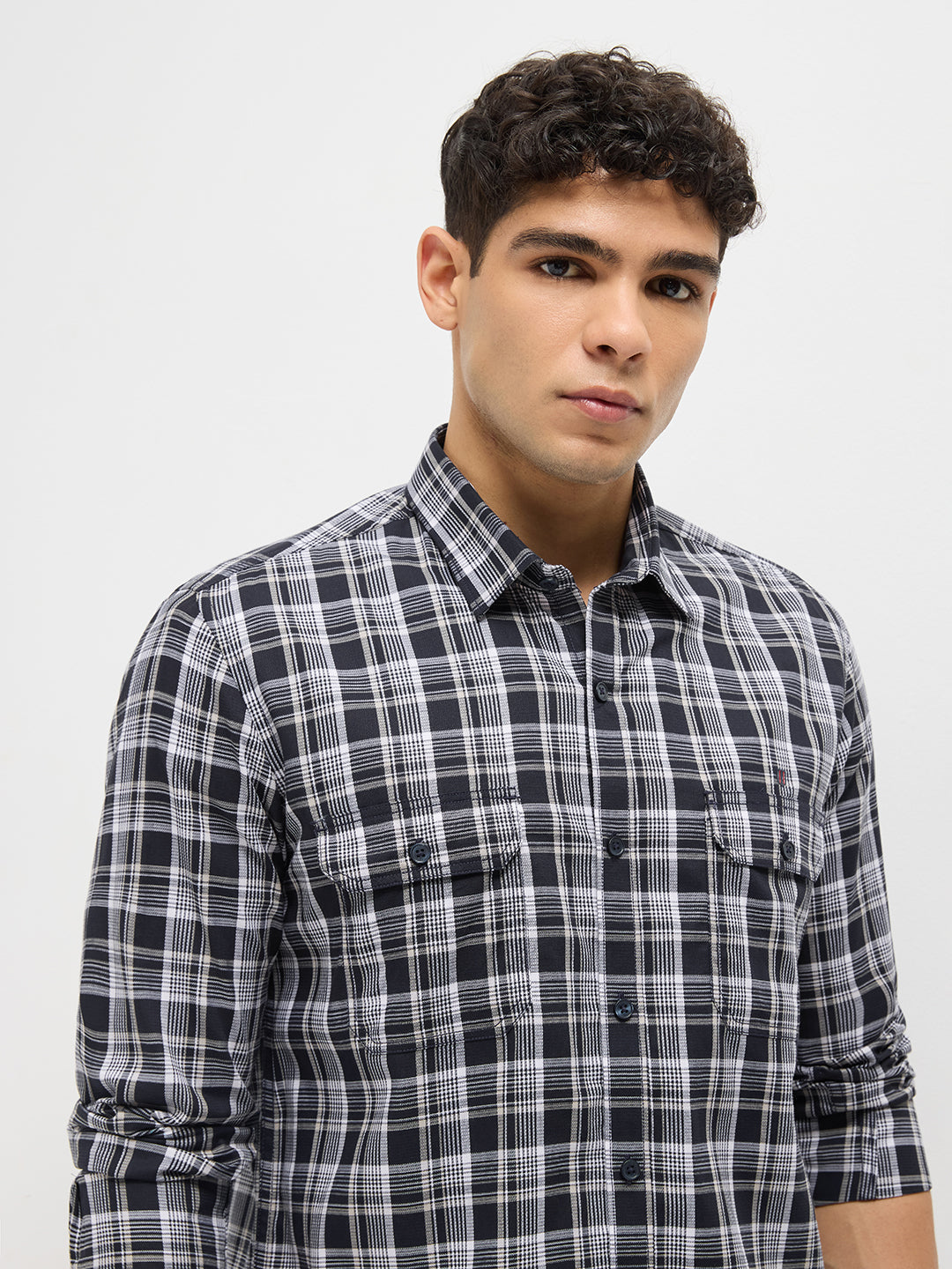 Black Checked Casual Shirt